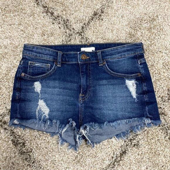 H&M Cutoff Denim Shorts Size 6 - Picture 2 of 6